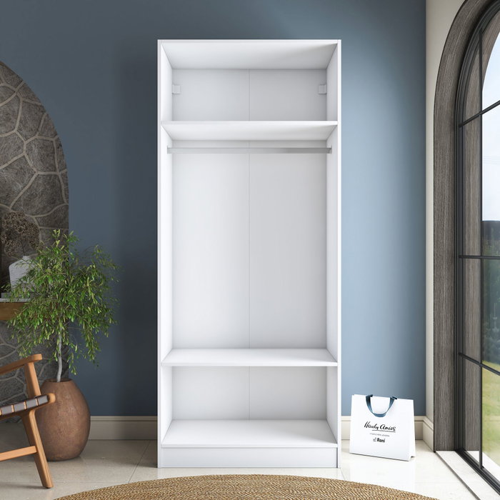 Hanah Home Armario Blanco con Estanterías Hanah Home Armario Blanco con Estanterías